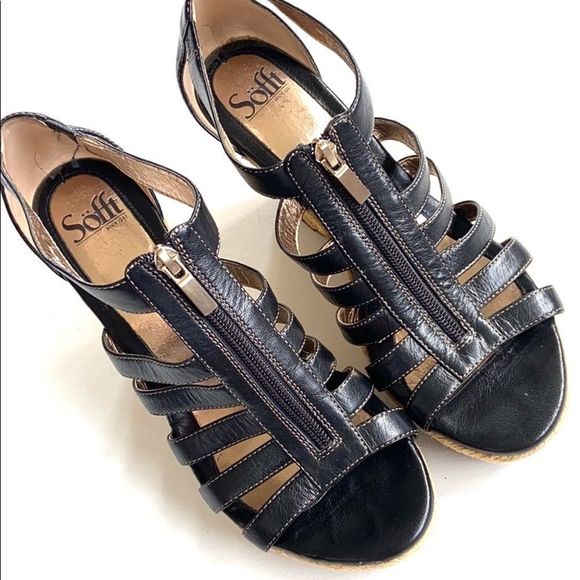 EUC Sofft leather wedge sandals - Picture 2 of 8